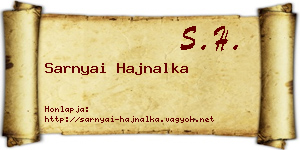 Sarnyai Hajnalka névjegykártya