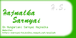 hajnalka sarnyai business card